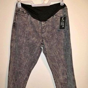 Alivia Ford women's maternity crop kick flare jean Pants XL denim W-356